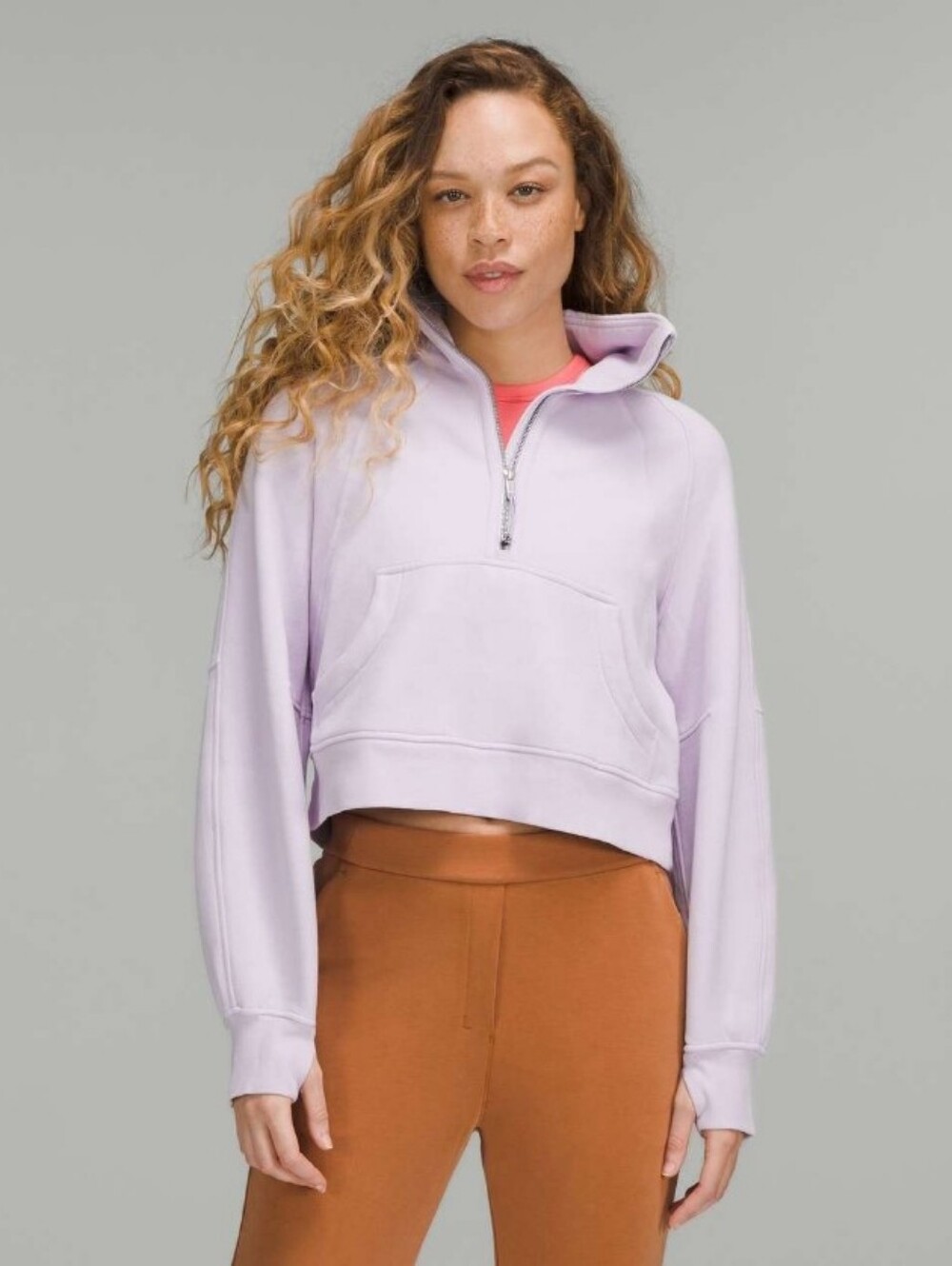 Lululemon Scuba Oversized Funnel Neck Half-Zip Lavender Dew Size 10-12